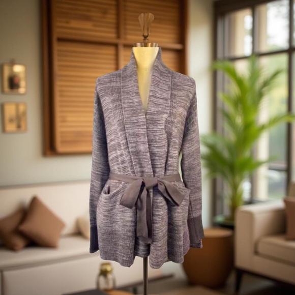 Simply Vera cardigan open front pockets pockets & tie waist Large - Picture 5 of 11